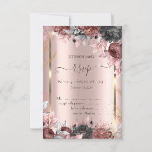 Guldram Chic Rosor 16 RSVP Inbjudningar