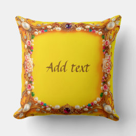 Guldram med ädelstenar och rosor kudde