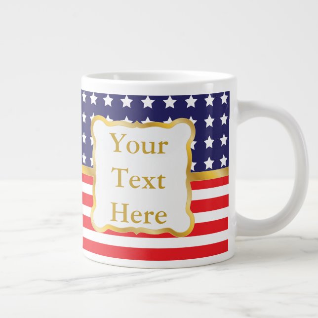 Guldram över patriotisk bakgrund jumbo mugg (Höger)