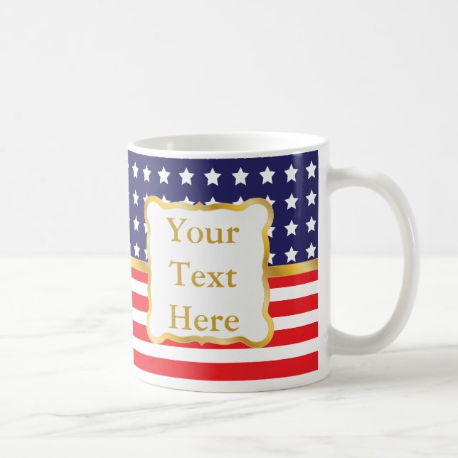 Guldram över patriotisk bakgrund kaffemugg (Höger)