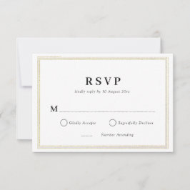 guldram svart och vit bröllops-RSVP-kort OSA Kort
