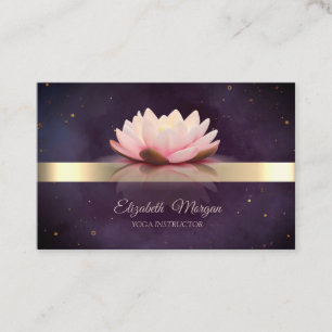 Guldrandig Lotusblomma Boho Yoga Visitkort
