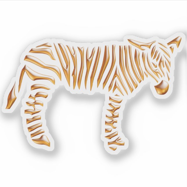 Guldrandig zebra klistermärken (Framsida)