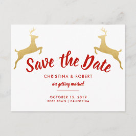 Guldren | Jul | Bröllop Save The Date Meddelande Vykort