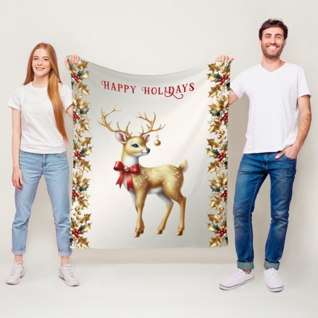 Guldren Jul Flyktfiltfilt Fleecefilt (På plats)