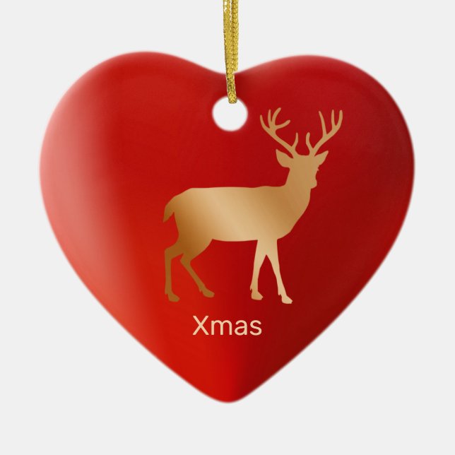 Guldrenar och kalligrafi julgransprydnad keramik (Framsidan)