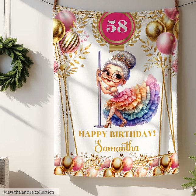 Guldrodnad skräddarsydd namn Rolig mormor filt (Gold Blush Custom Name Funny Grandma Blanket)