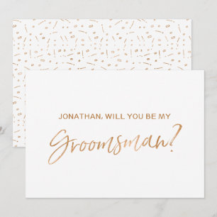 Guldros Handskriven "Vill du vara min bestman" Inbjudningar