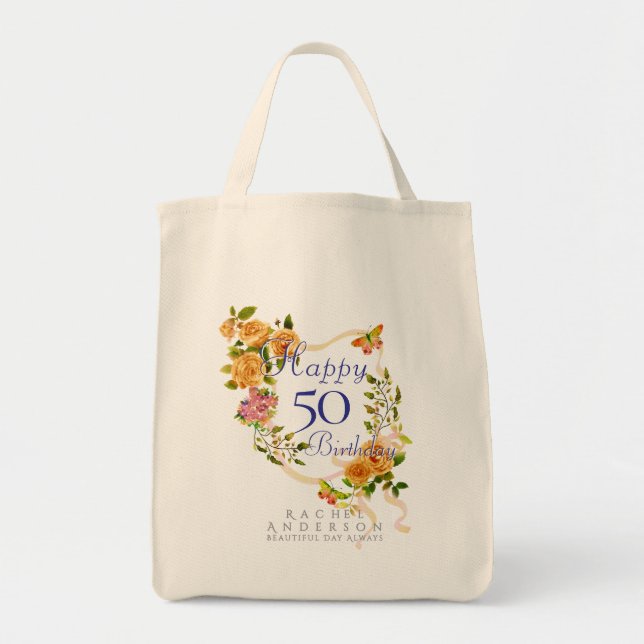 Guldrosband 50-årsdag tygkasse (Framsidan)