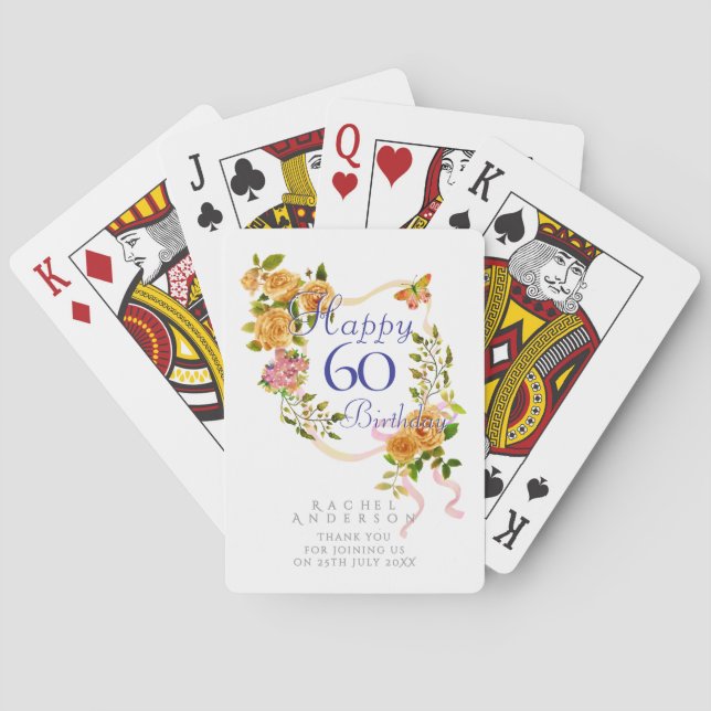 Guldrosband 60-årsdag casinokort (Baksidan)