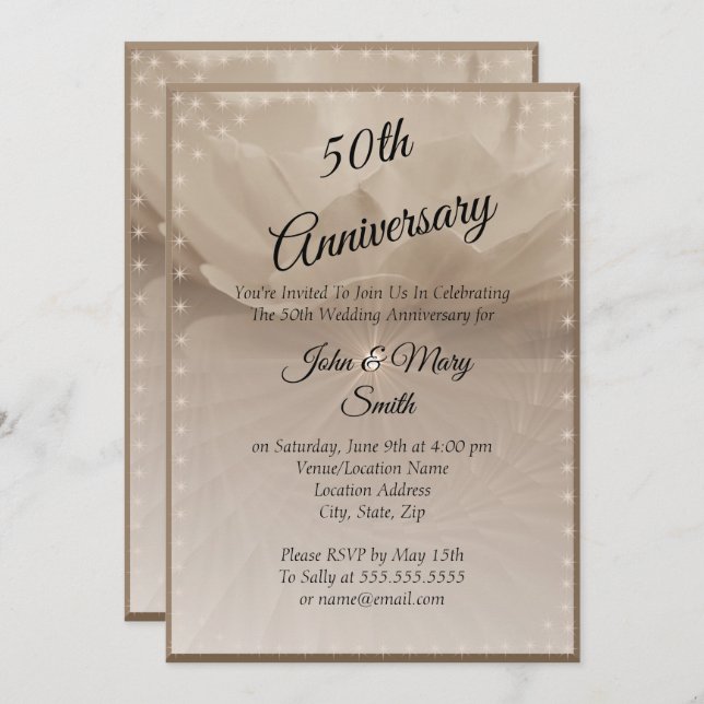 Guldrosen 50-årsjubileum inbjudningar (Fram/baksida)