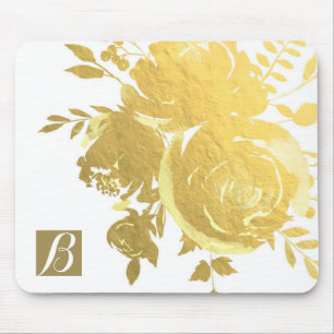 Guldrosor Falskt Folie Elegant Modern Blommig Glam Musmatta