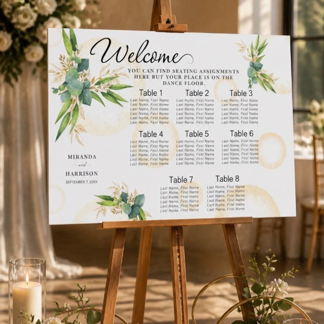 GuldSfärer och Botanisk Bröllopsställningskarta Poster (Skapare uppladdad)