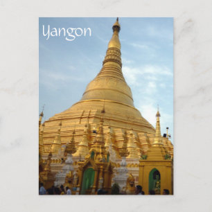 Guldshwedagon yangon vykort