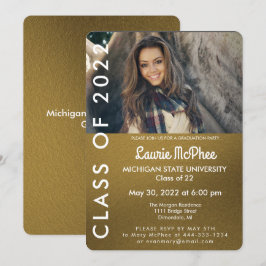 Guldsk Anpassad Foto Examen Inbjudan