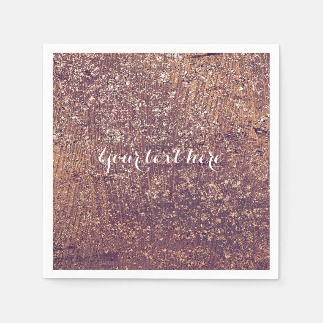 Guldskimrande Glamour Falskt Glitter Födelsedagsfe Pappersservett (Framsidan)