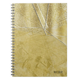 Guldskimrande kristallglas Glam Designer stil Anteckningsbok Med Spiral