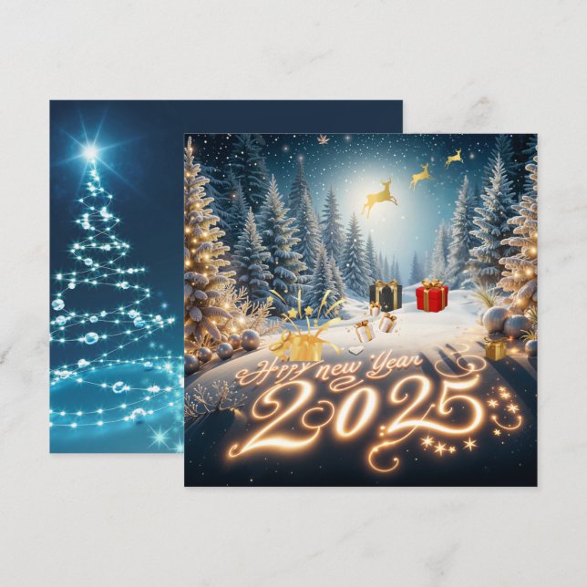 Guldskogs Nyår 2025 Grattiskort Julkort (Fram/baksida)