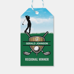 Guldsköld Anpassad golfmonogramdesign Presentetikett