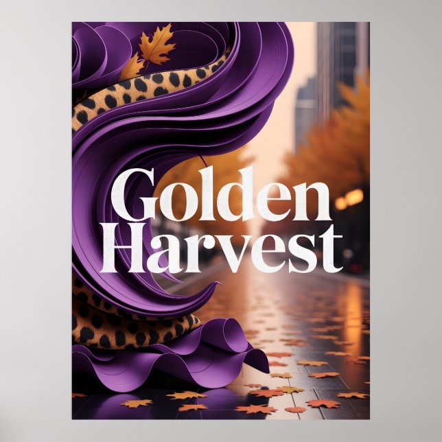 Guldskörd Lila Leopard Höst Lyxdesign  Poster (Framsidan)