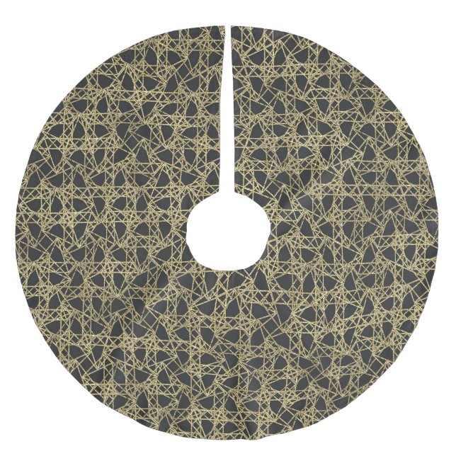 Guldskrapa Gyllene Modern Glamour Unik Elegant Julgransmatta Borstad Polyester (Framsidan)