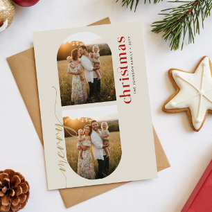 Guldskrift Ark Familjefoto God Jul Julkort