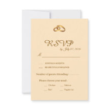Guldskrift Bröllop RSVP-kort 