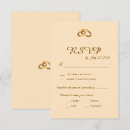 Guldskrift Bröllop RSVP-kort  OSA Kort