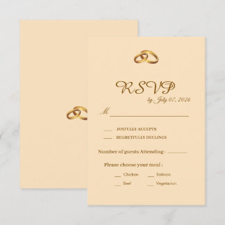 Guldskrift Bröllop RSVP-kort  OSA Kort