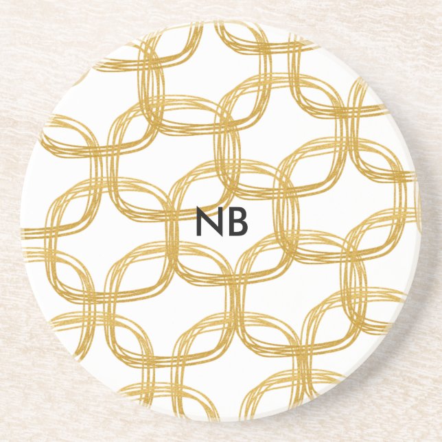 Guldskrift Cirkulära Moderna Stänkiga Coasters Underlägg (Framsidan)