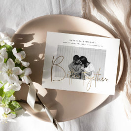 Guldskrift Ett Foto Spara Datum Förlovning Vykort