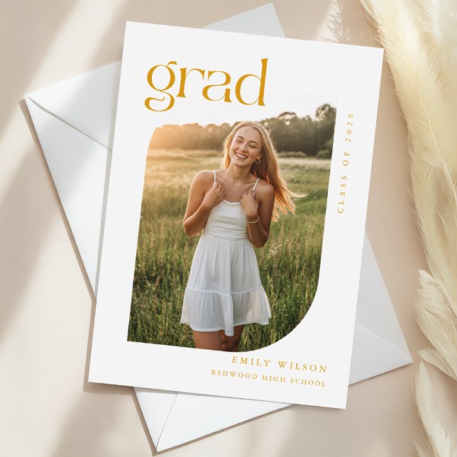 Guldskript Bågformat Foto Examenstillkännagivande Vykort (Skapare uppladdad)