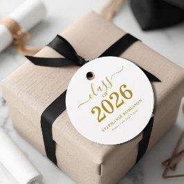 Guldskript Klass 2026 Modern Gåvor Etiketter