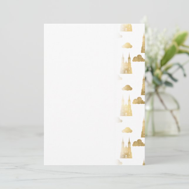 Guldslott Sagolika Moln Kunglig Magi Spara Datumet (Stående Fram)