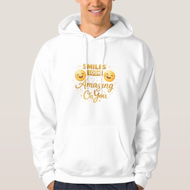 Guldsmil Ser Fantastiska Ut På Dig Tröja Hoodie (Framsida)