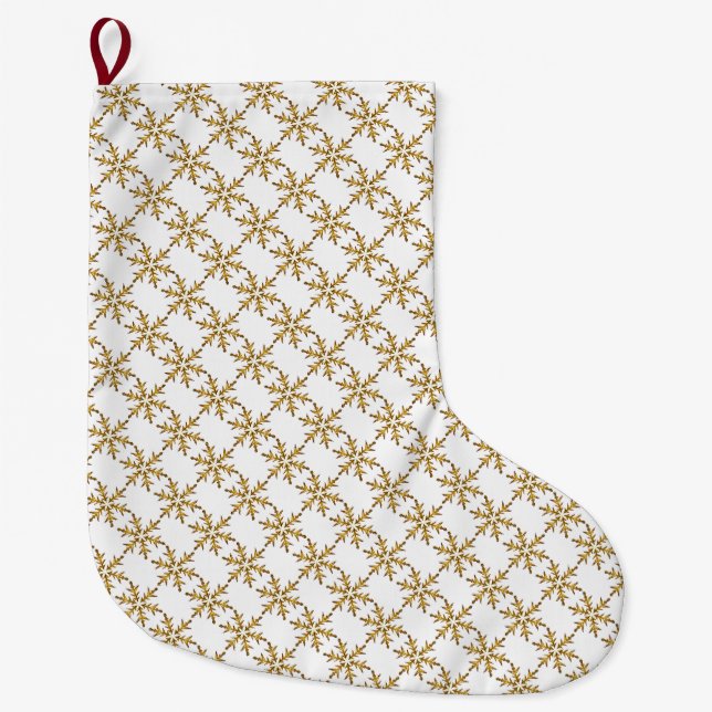 Guldsnöflammande julklapp stor julstrumpa (Framsidan)