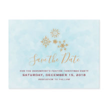 Guldsnöflingor på blå frost Spara datumet