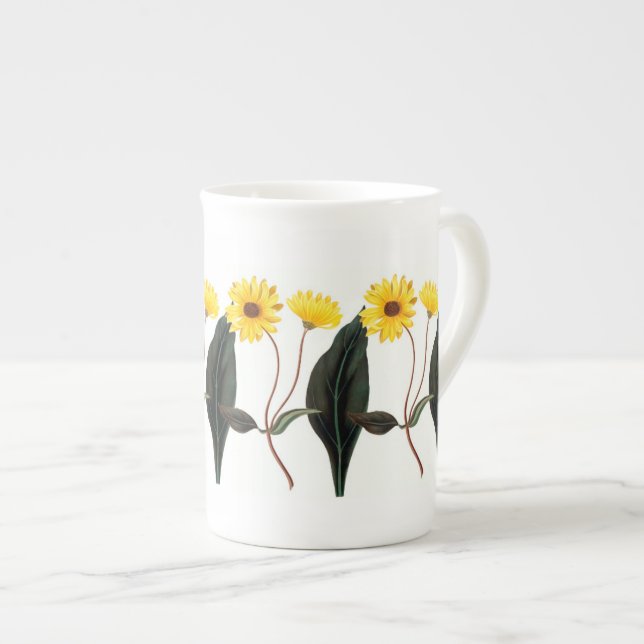 Guldsolrosor Botanisk Benporslin Mugg (Framsida höger)