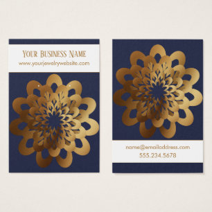Guldsprakande blomma Navy Blue örhänge hållare dis Visitkort