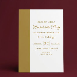 Guldstång Minimalistisk Modern Sängvätningsparty Inbjudningar