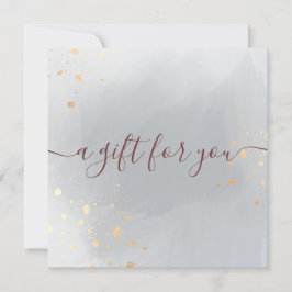 Guldstänk Grå Akvarellpresentcertifikat