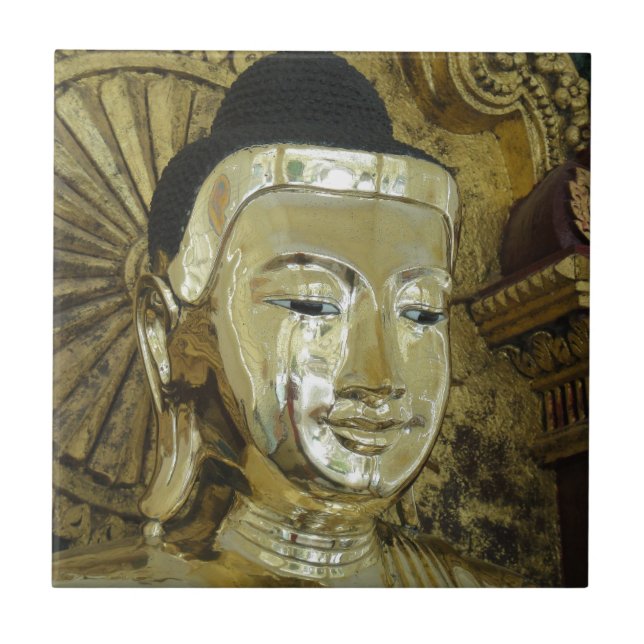 Guldstaty av Buddha Inspirerande Kärlek Kakelplatta (Framsidan)
