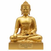 Guldstaty av Buddha som gör Bhumisparsha Mudra