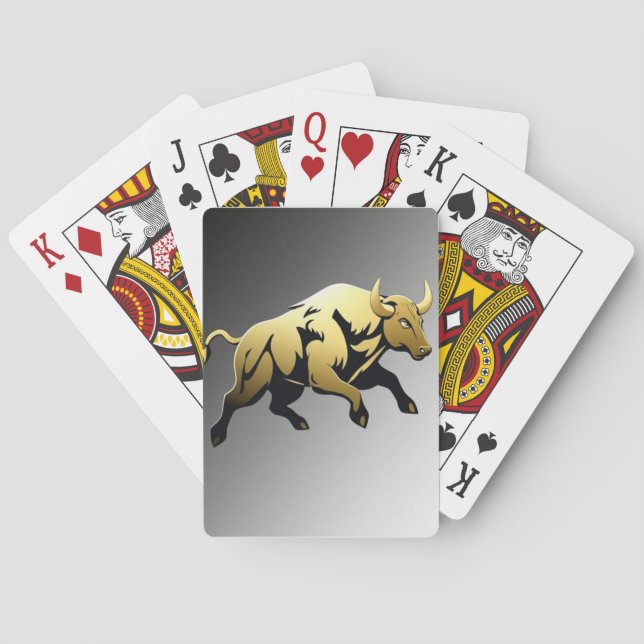 Guldstier – Emblem för styrka & välstånd Casinokort (Baksidan)