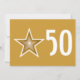 Guldstjärna '50' jubileumsinbjudan guld inbjudningar