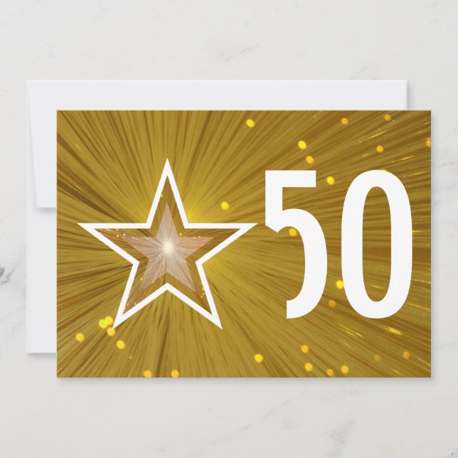 Guldstjärna '50' jubileumsinbjudan inbjudningar (Framsida)
