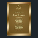 Guldstjärna David Bar Mitzvah Inbjudningar<br><div class="desc">Guldstjärna David Bar Mitzvah-inbjudningar.</div>