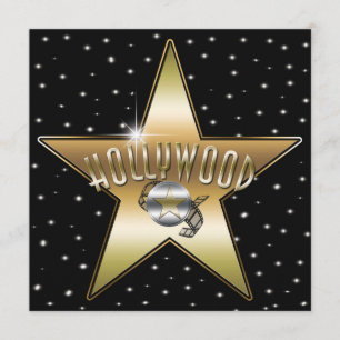 Guldstjärna Silver Gammal Hollywood Glitter Inbjud Inbjudningar