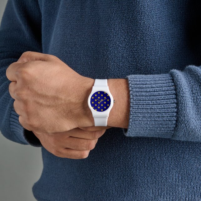 Guldstjärnmönster, marinblå, exklusiv armbandsur (Hand)