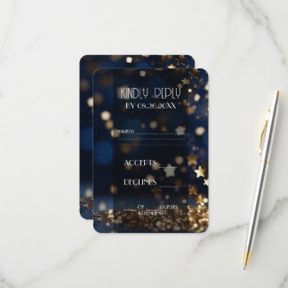 Guldstjärnor Glitter Bröllop OSA Kort